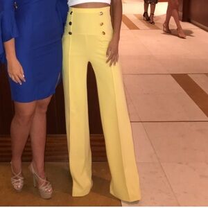 Yellow High-Waisted Trousers